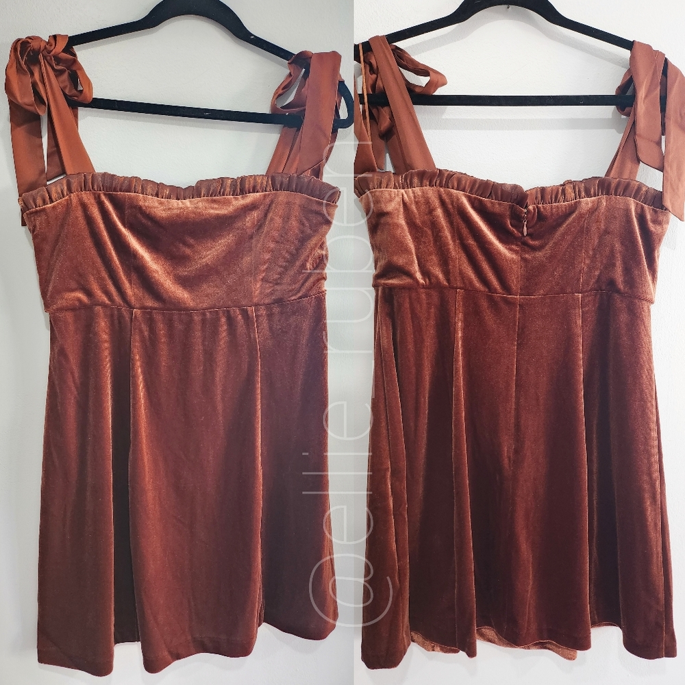 Velvet Ruffled Danielle Bernstein Mini Dress